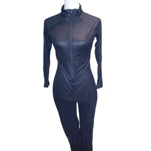 Nawty Fox Jet Black 2 Way Zip Catsuit